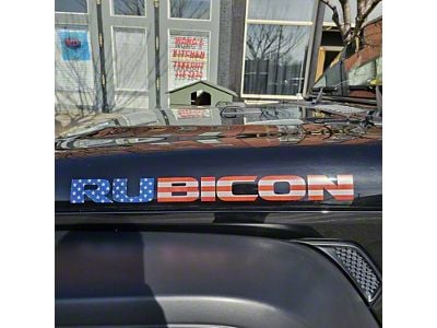 RUBICON Hood Decal; American Flag (07-18 Jeep Wrangler JK)