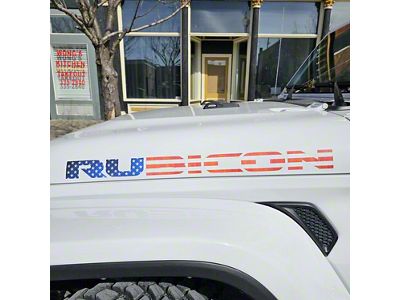 RUBICON Hood Decal; American Flag (18-25 Jeep Wrangler JL)