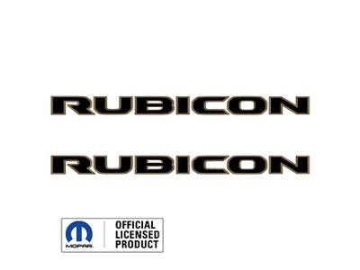 RUBICON Hood Decal; Black with 392 Gold Outline (18-25 Jeep Wrangler JL)