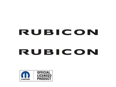 RUBICON Hood Decal; Gloss Black (97-18 Jeep Wrangler TJ & JK)