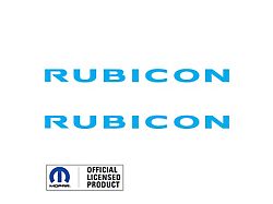 RUBICON Hood Decal; Light Blue (97-18 Jeep Wrangler TJ & JK)