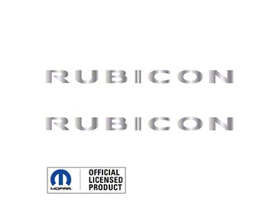 RUBICON Hood Decal; Metallic Silver (97-18 Jeep Wrangler TJ & JK)