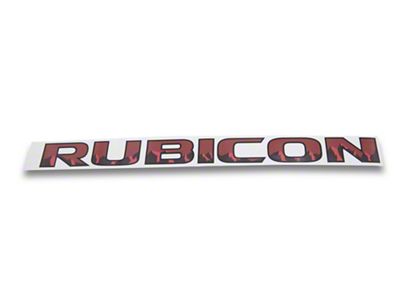 RUBICON Hood Decal; Mountain Red with Black Outline (07-18 Jeep Wrangler JK)