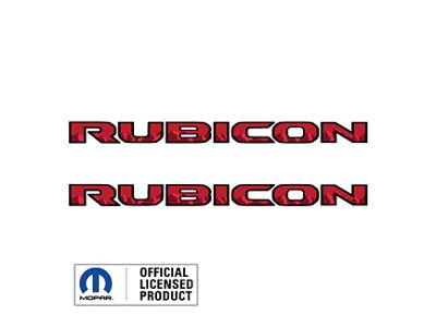 RUBICON Hood Decal; Mountain Red with Black Outline (18-25 Jeep Wrangler JL)