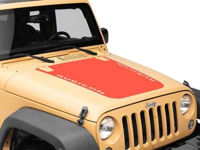 Jeep Licensed by RedRock Rubicon Hood Decal; Red (07-18 Jeep Wrangler JK)