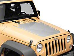 Jeep Licensed by RedRock Rubicon Hood Decal; Silver (07-18 Jeep Wrangler JK)