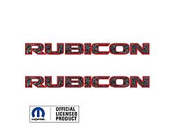 RUBICON Hood Decal; Topographical Black with Gray Lines and Red Outline (07-18 Jeep Wrangler JK)