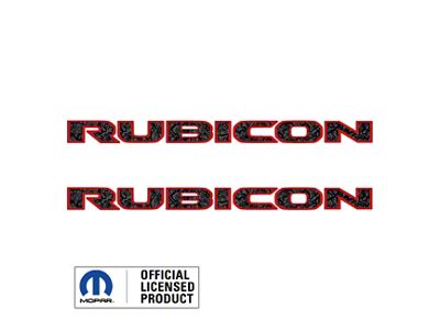 RUBICON Hood Decal; Topographical Dark Gray with Black Lines and Red Ouline (18-25 Jeep Wrangler JL)