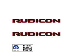 RUBICON Hood Graphic; Black with Red Outline (18-25 Jeep Wrangler JL)