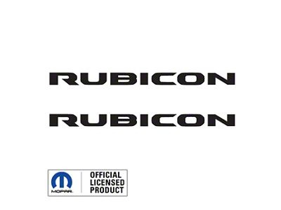 RUBICON Hood Graphic; Gloss Black (18-25 Jeep Wrangler JL)