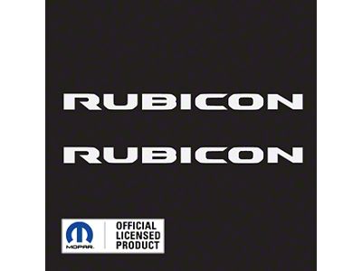 RUBICON Hood Graphic; Gloss White (18-25 Jeep Wrangler JL)