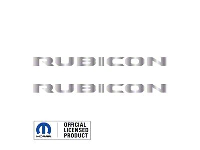 RUBICON Hood Graphic; Metallic Silver (18-25 Jeep Wrangler JL)