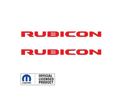 RUBICON Hood Graphic; Red (18-25 Jeep Wrangler JL)