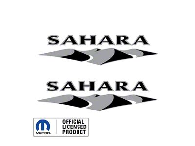 SAHARA Dunes Side Logo; Gray/Black (07-25 Jeep Wrangler JK & JL)