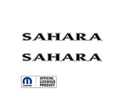 SAHARA Hood Decal; Black with Gray Outline (07-25 Jeep Wrangler JK & JL)