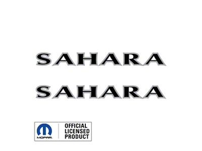 SAHARA Hood Decal; Black with Gray Outline (07-25 Jeep Wrangler JK & JL)