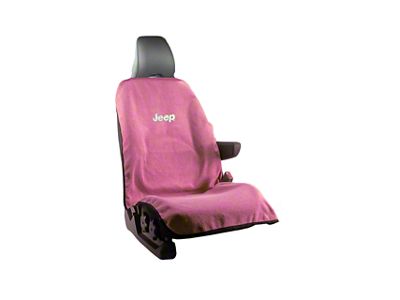 Seat Towel with Jeep Letters Logo; Pink (Universal; Some Adaptation May Be Required)