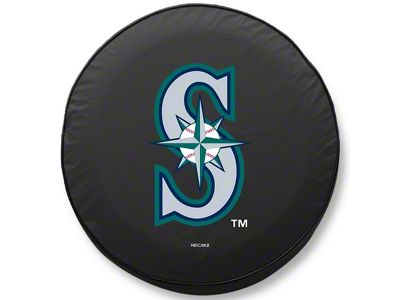 Seattle Mariners Spare Tire Cover with Camera Port; Black (18-25 Jeep Wrangler JL)