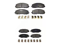 Semi-Metallic Brake Pads; Front and Rear (18-25 Jeep Wrangler JL w/ 342mm Solid Rear Rotors)