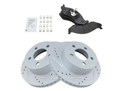 Semi-Metallic Performance Brake Rotor and Pad Kit; Front (1999 Jeep Wrangler TJ w/ 3-Inch Cast Rotors; 00-06 Jeep Wrangler TJ)