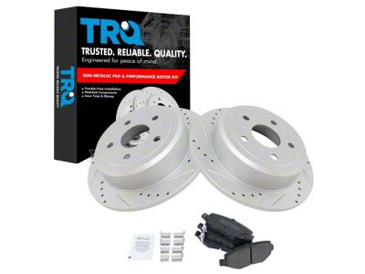 Semi-Metallic Performance Brake Rotor and Pad Kit; Rear (07-18 Jeep Wrangler JK)
