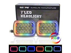 Sequential RGBW Halo LED Headlights; Chrome Housing; Clear Lens (87-95 Jeep Wrangler YJ)