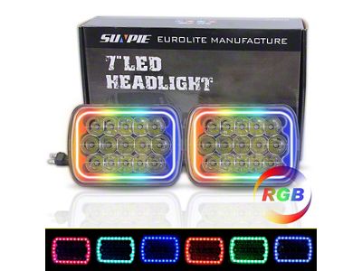 Sequential RGBW Halo LED Headlights; Chrome Housing; Clear Lens (87-95 Jeep Wrangler YJ)