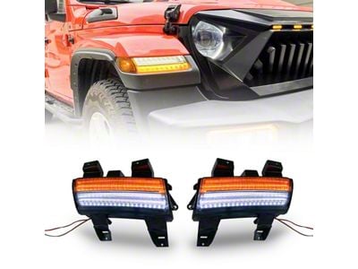 American Modified Sequential Turn Signals; Smoked (18-25 Jeep Wrangler JL, Excluding Sport)