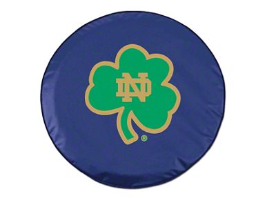 Shamrock Notre Dame Spare Tire Cover with Camera Port; Navy (18-25 Jeep Wrangler JL)