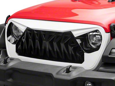 American Modified Shark Grille; Black and White (18-25 Jeep Wrangler JL)