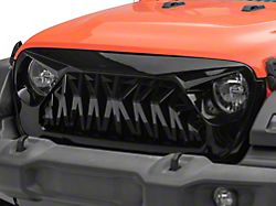 American Modified Shark Grille; Glossy Black (18-25 Jeep Wrangler JL)
