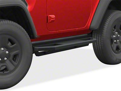 Rocker Armor Side Step Bars; Matte Black (18-25 Jeep Wrangler JL 2-Door)