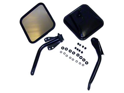 Side Mirrors; Black (76-95 Jeep CJ5, CJ7 & Wrangler YJ)