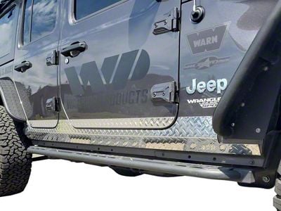 Side Plates; Aluminum Diamond Plate (18-25 Jeep Wrangler JL 4-Door)