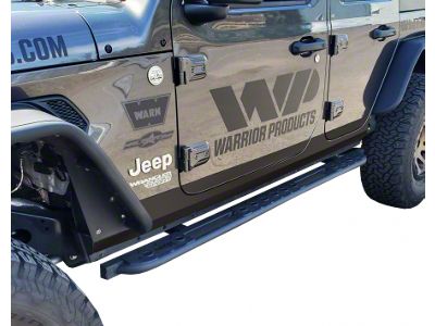 Side Plates; Smooth Black (18-25 Jeep Wrangler JL 4-Door)