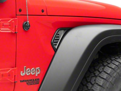 American Flag Side Vent Grille; Brushed (18-25 Jeep Wrangler JL)