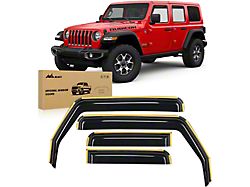Side Window Deflectors; Front and Rear; Smoked (18-25 Jeep Wrangler JL 4-Door)
