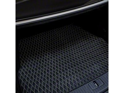 Single Layer Diamond Cargo Mat; Black and White Stitching (18-25 Jeep Wrangler JL 4-Door, Excluding 4xe)
