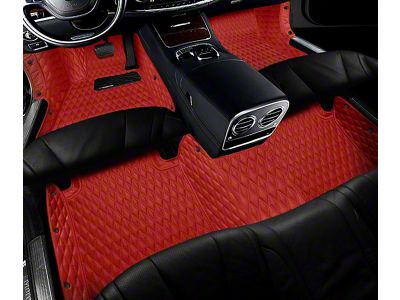 Single Layer Diamond Front and Rear Floor Mats; Full Red (18-25 Jeep Wrangler JL 2-Door)