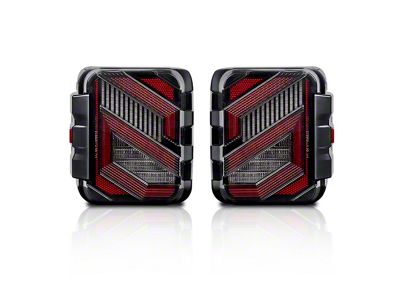 Skyline Elite Tail Lights; Black Housing; Smoked Lens (07-18 Jeep Wrangler JK)