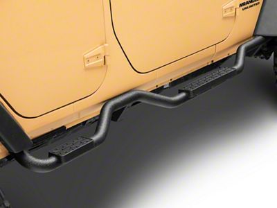Slimline 2-Inch Drop Side Step Bars; Textured Black (07-18 Jeep Wrangler JK 4-Door)