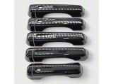 Chrome Delete Smart Key Door Handle Snap-On Covers; Gloss Black (18-25 Jeep Wrangler JL 4-Door)