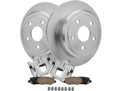 Solid Brake Rotor and Pad Kit; Rear (07-18 Jeep Wrangler JK)