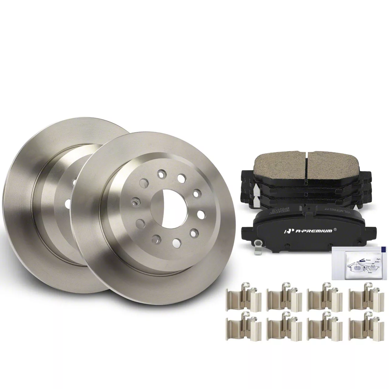 Jeep Wrangler Solid Brake Rotor and Pad Kit; Rear (18-26 Jeep Wrangler ...