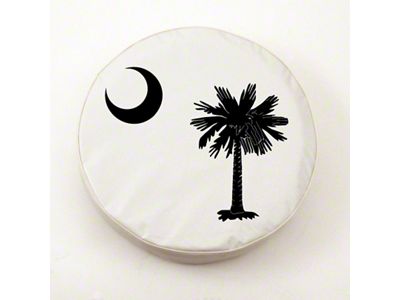 South Carolina State Flag Spare Tire Cover with Camera Port; White (18-25 Jeep Wrangler JL)