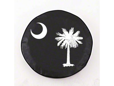 South Carolina State Flag Spare Tire Cover with Camera Port; Black (18-25 Jeep Wrangler JL)