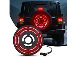 Spare Tire Double Ring LED Third Brake Light; Red (07-18 Jeep Wrangler JK)