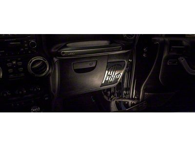 Speaker Grilles; Front Punisher Skull Flag Style; Brushed; 2-Piece (07-18 Jeep Wrangler JK)