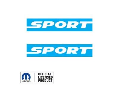 SPORT Text Side Logo; Light Blue (97-06 Jeep Wrangler TJ)
