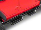 Square Tube Drop Style Nerf Side Step Bars; Matte Black (18-26 Jeep Wrangler JL 4-Door)